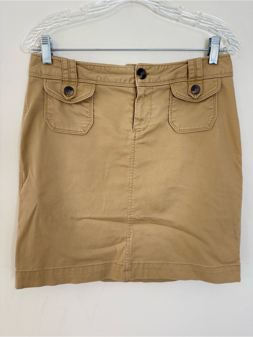 Old Navy corduroy tan mini skirt retro 80s preppy SZ 6P